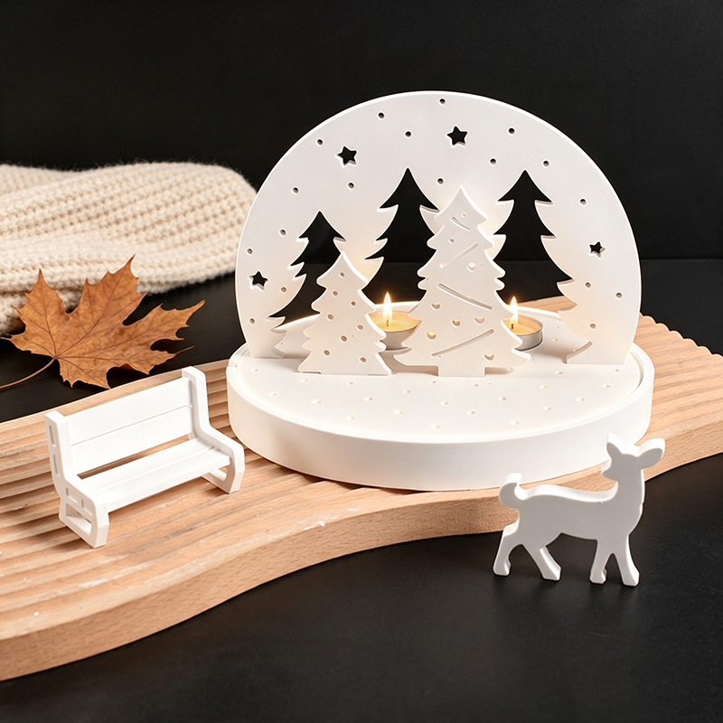 Silicone Mold Tray - Christmas Elk Tealight Candle Holder Silicone