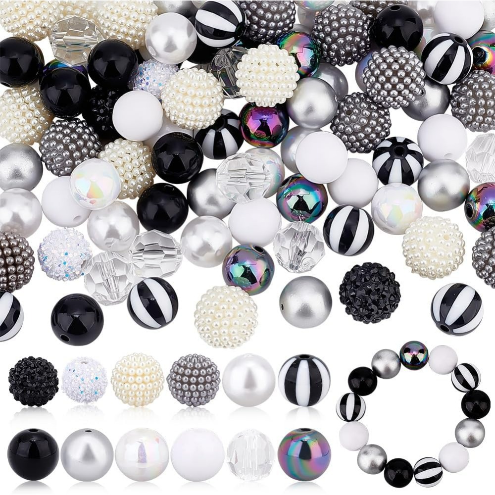 Crafting Resin - 106pcs Chunky Beads 12 Styles Bubblegum