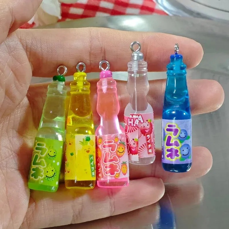 Resin Craft Projects - 10Pcs Tiny Soda Bottle Resin Charms