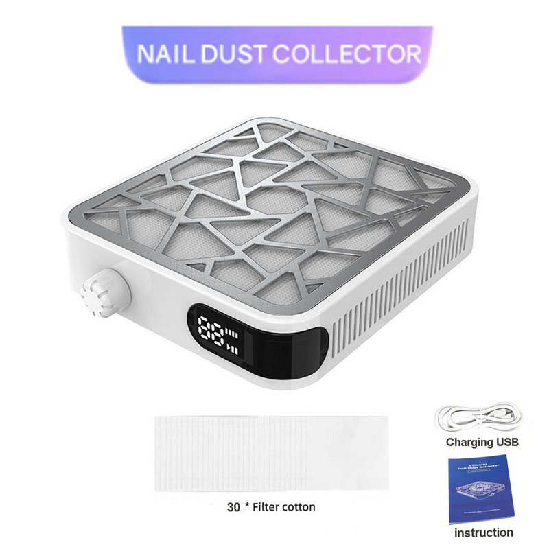 Vacuum Chamber Small - Rechargeable Nail Dust Collector, 6000RPM Powerful
