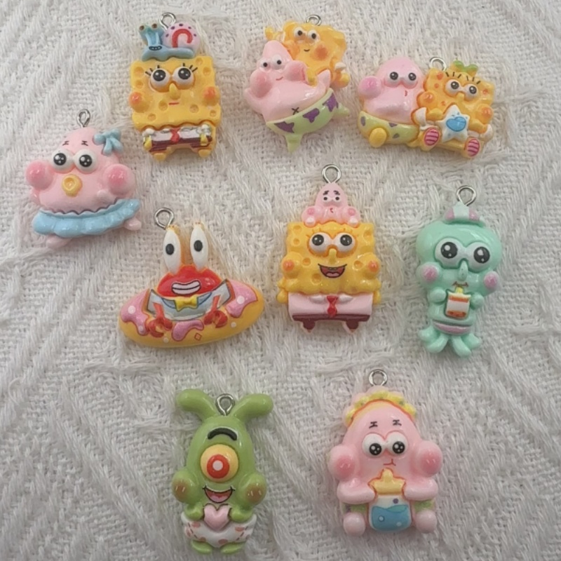 Resin Craft Projects - 10pcs cartoon resin pendant, DIY jewelry