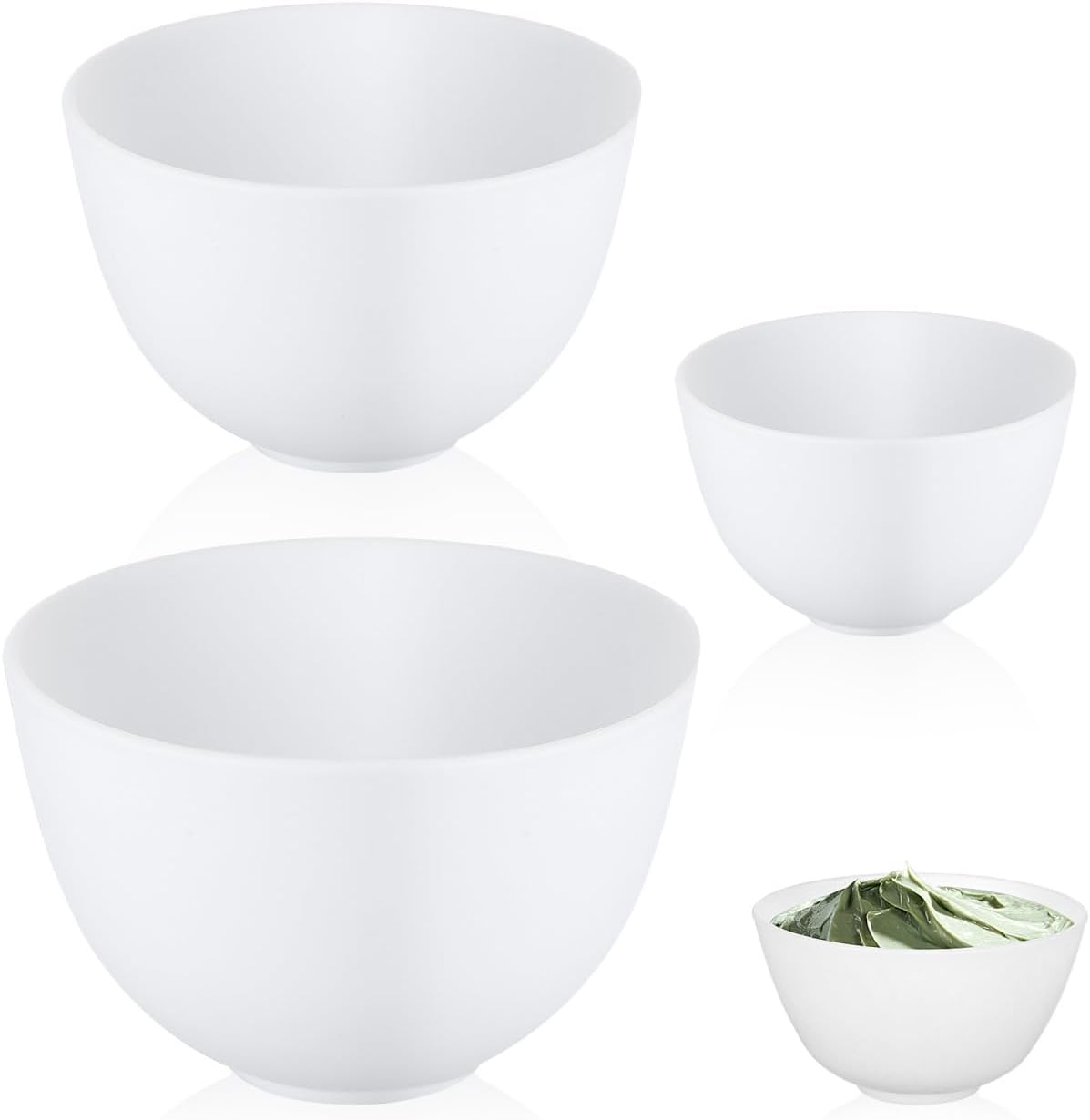 3pcs/set Silicone Bowls White  - đánh giá và giá Mixing Cup Silicone