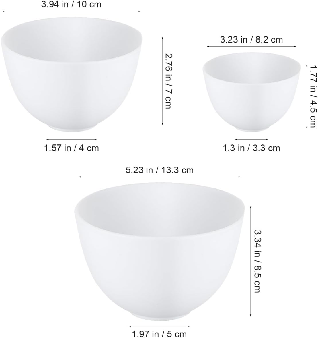 3pcs/set Silicone Bowls White  - đánh giá và giá Mixing Cup Silicone
