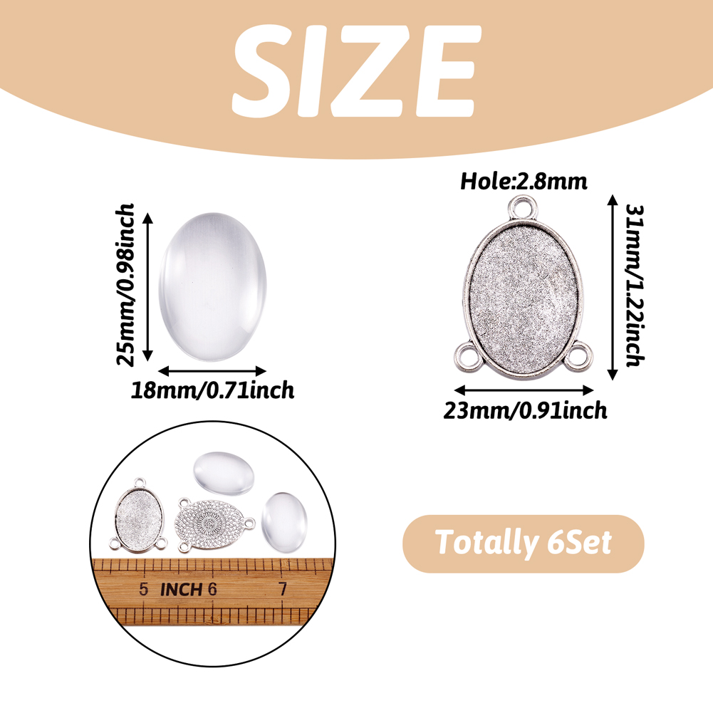 6sets Oval Alloy Pendant Blank - đánh giá và giá Bezels Set Pendant