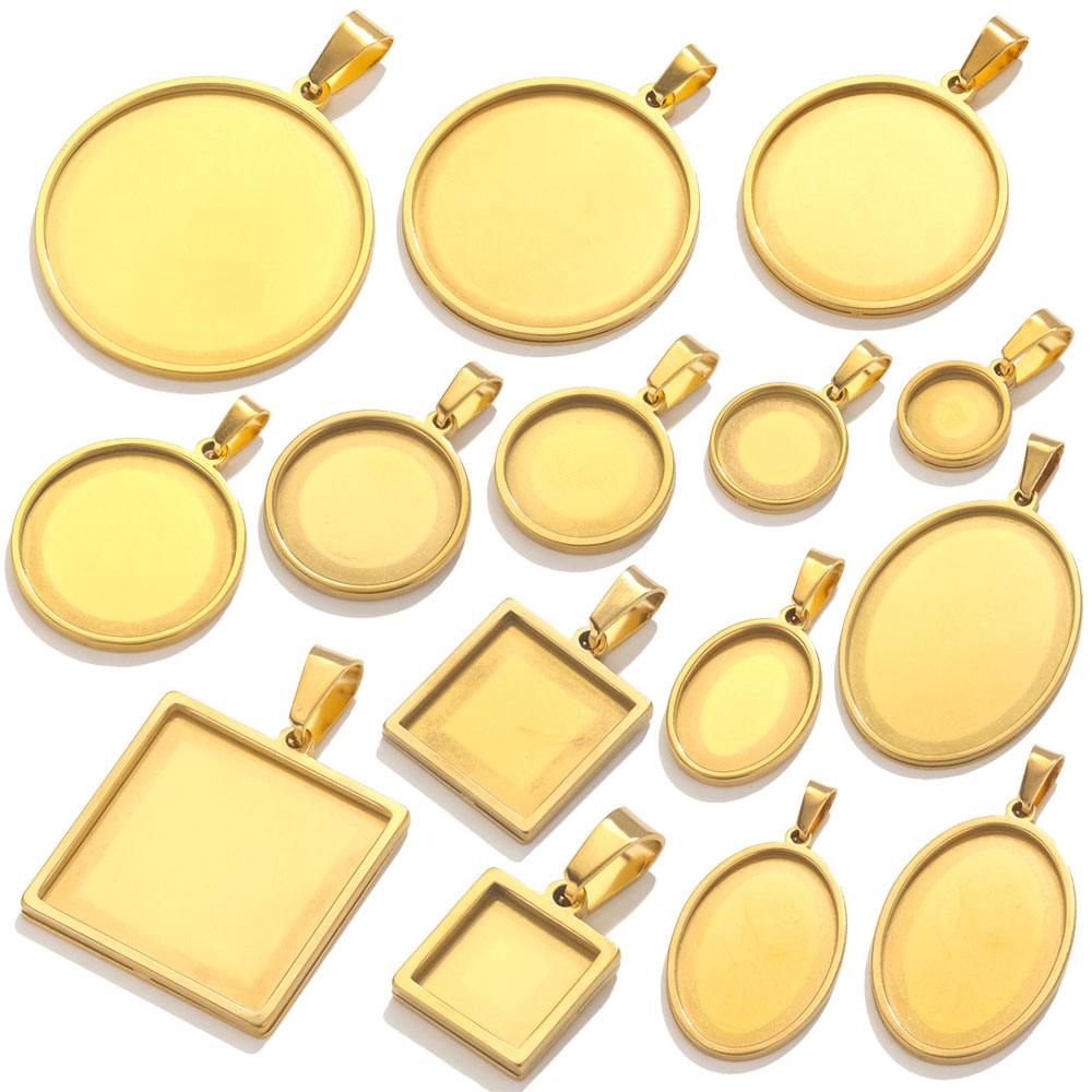 5pcs Stainless Steel Pendant C - đánh giá và giá Bezels Set Pendant
