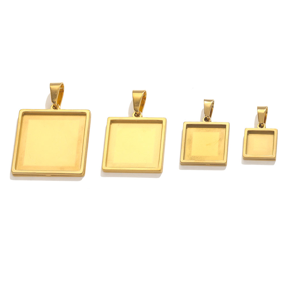 5pcs Stainless Steel Pendant C - đánh giá và giá Bezels Set Pendant
