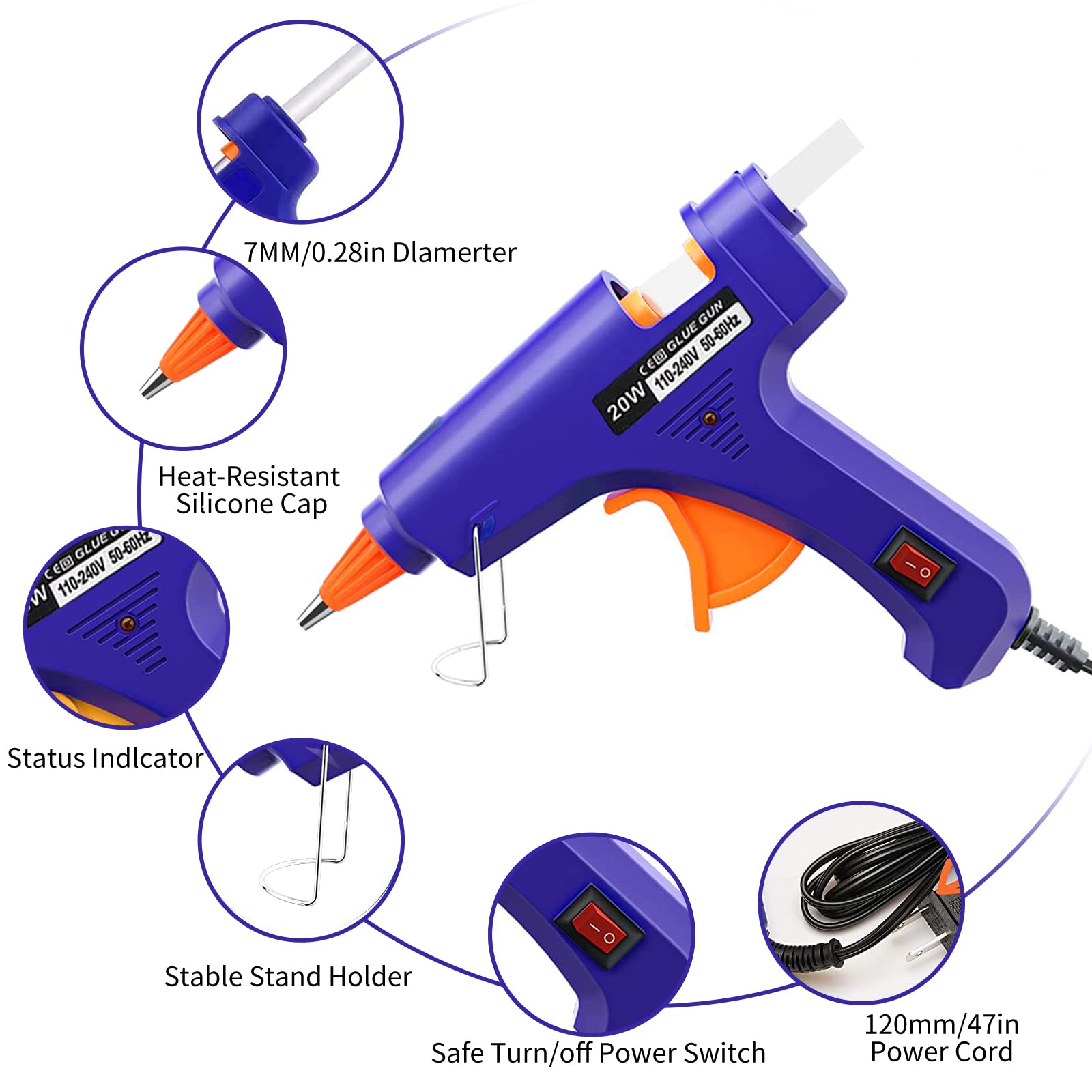 20W Hot Melt Glue Gun Househol - đánh giá và giá Heat Gun Small