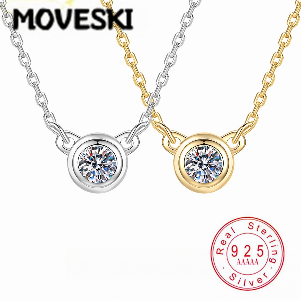 S925 Sterling Silver Moissanit - đánh giá và giá Bezels Set Pendant