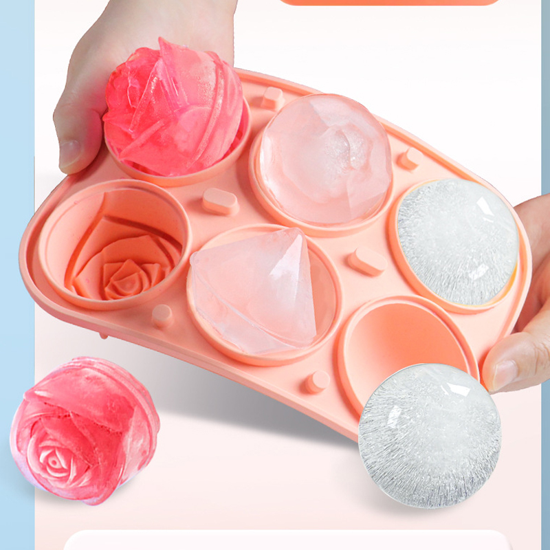 3D Rose Diamond Round Ice Cube - đánh giá và giá Coaster Mold Round