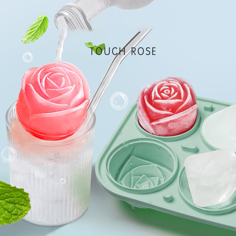 3D Rose Diamond Round Ice Cube - đánh giá và giá Coaster Mold Round