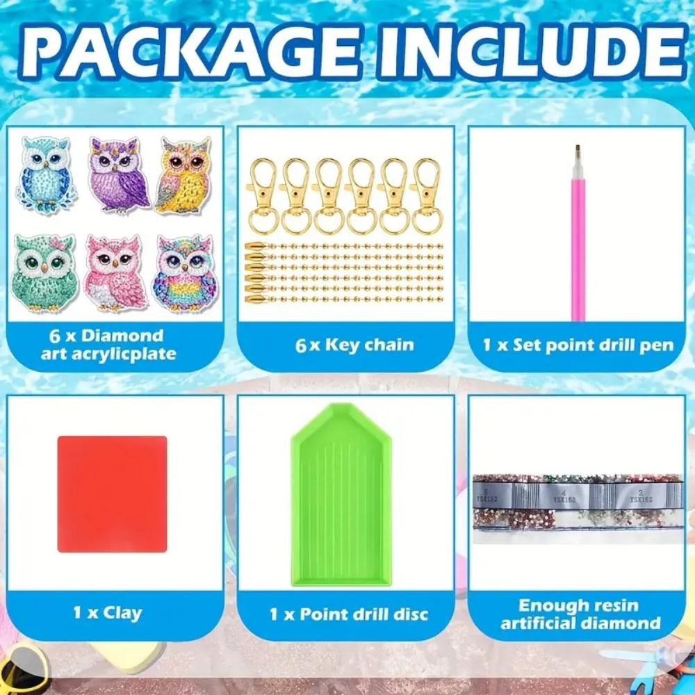 6-piece/set DIY Diamond Keycha - đánh giá và giá Resin Craft Ideas