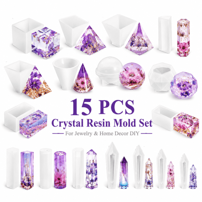15pcs Crystal Resin Silicone M - đánh giá và giá Resin Jewelry Kit