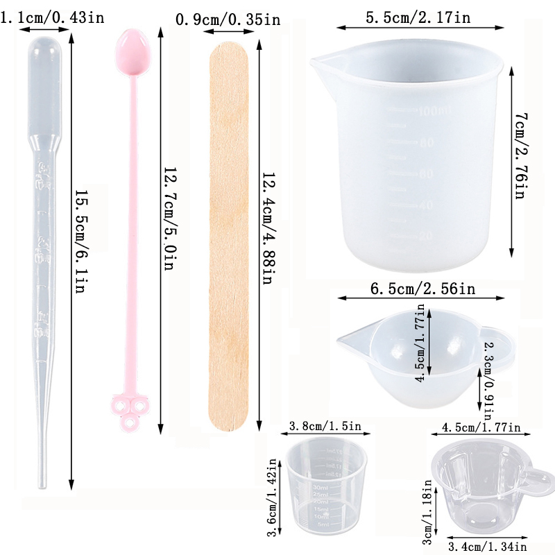 Epoxy Resin Tools Kit Silicone - đánh giá và giá Mixing Cup Silicone