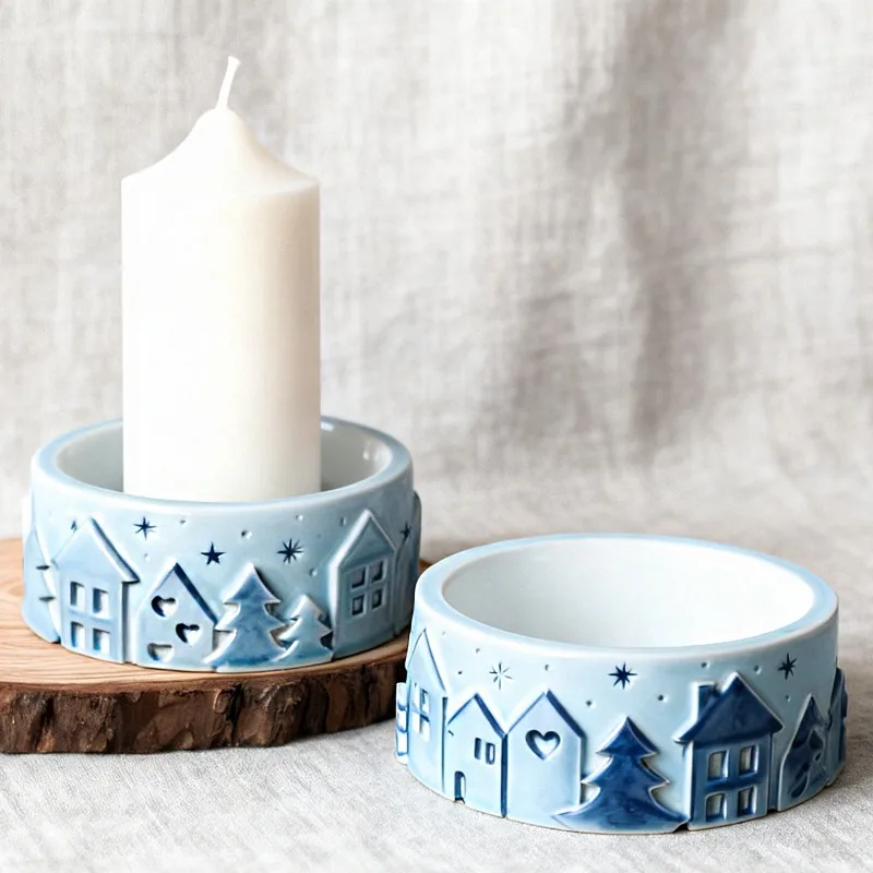 Relief House Bowl Silicone Mol - đánh giá và giá Coaster Mold Round