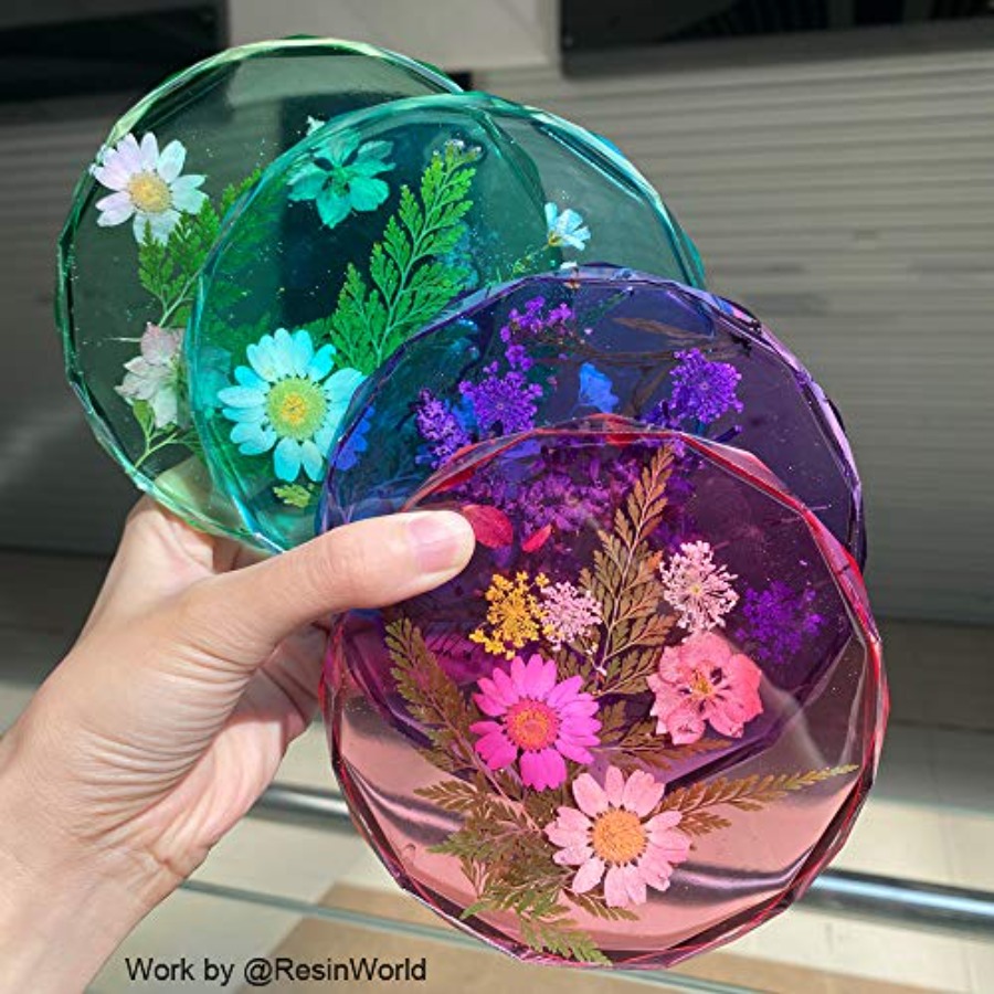 4 Pack Coaster Molds - Diamond - đánh giá và giá Geode Mold Silicone