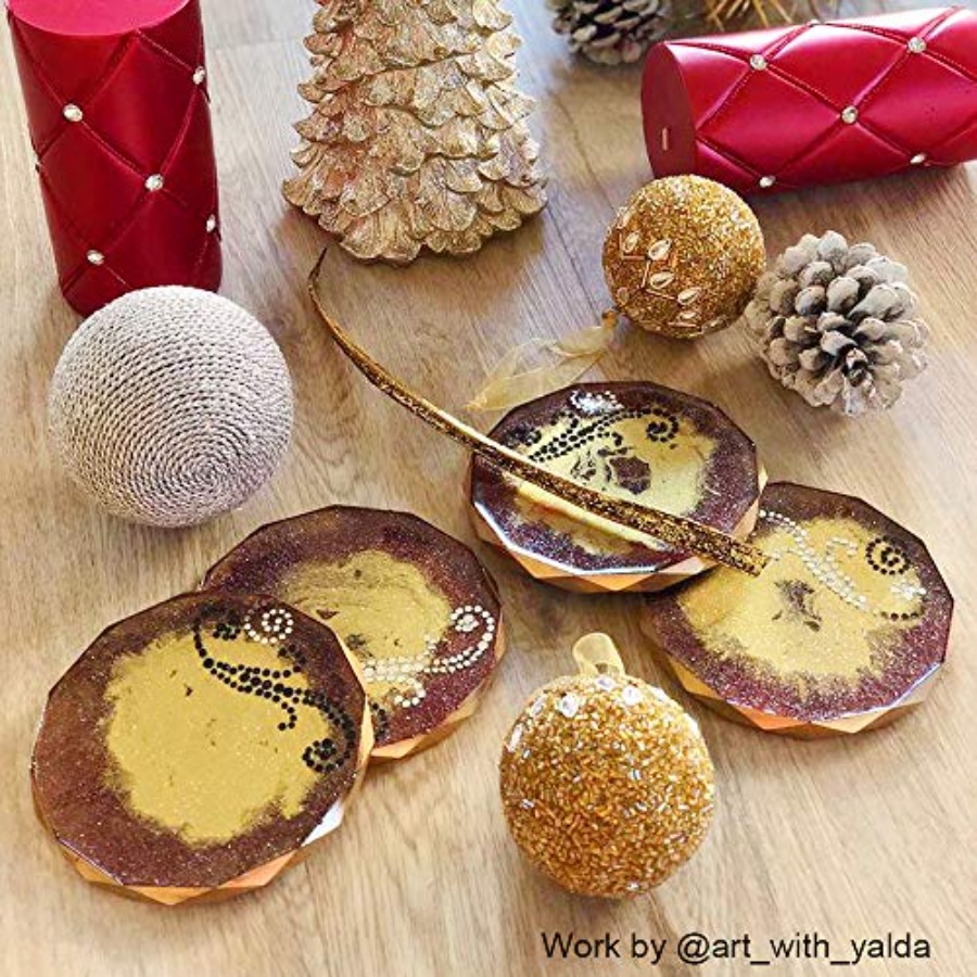 4 Pack Coaster Molds - Diamond - đánh giá và giá Geode Mold Silicone
