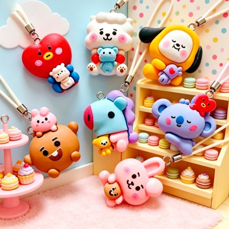 7pcs BT21 Resin Cartoon Charm  - đánh giá và giá Crafting Resin