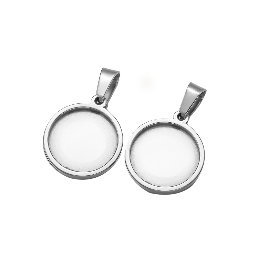 5Pcs/Lot Stainless Steel Round - đánh giá và giá Bezels Set Pendant