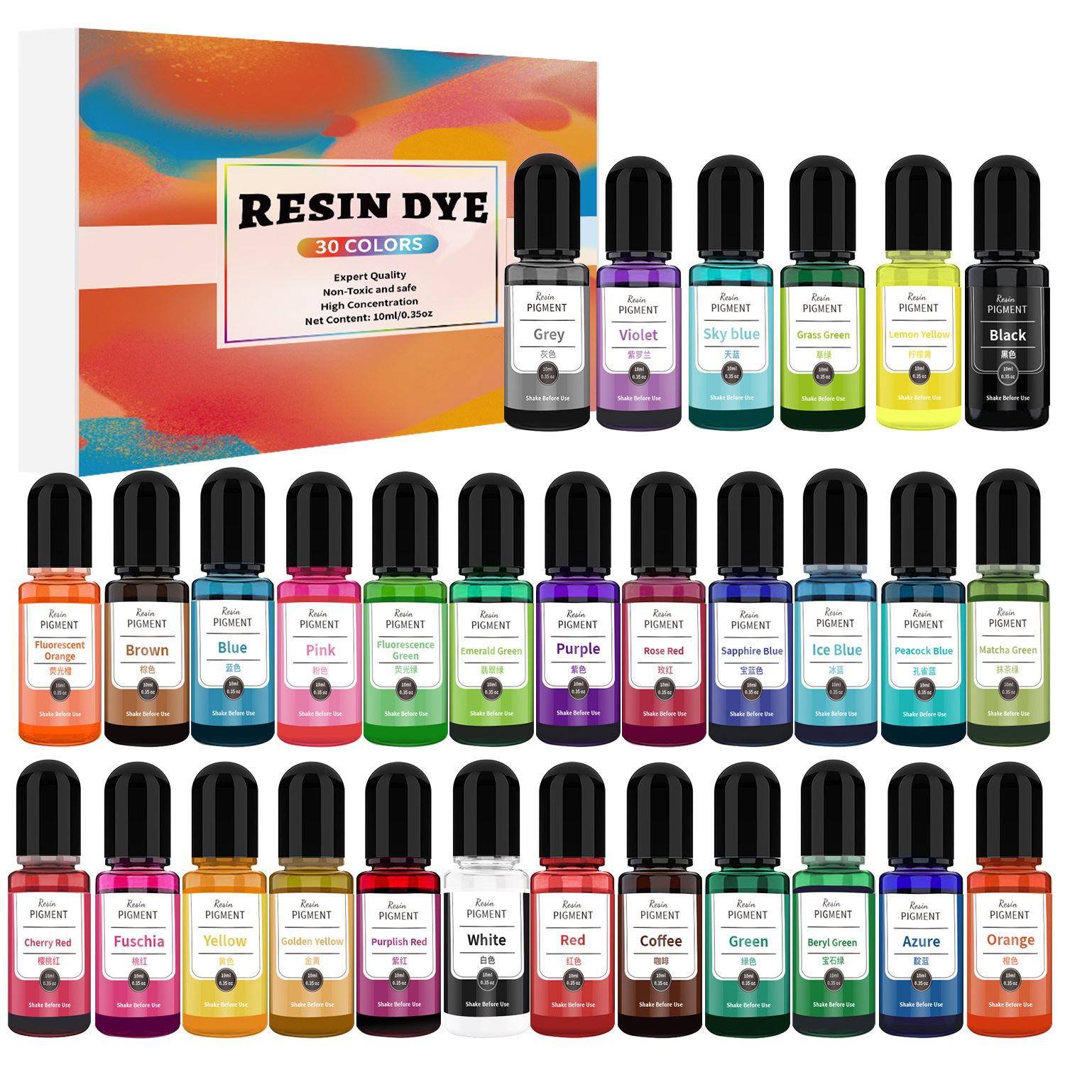24/30 Colors Set 10ml Epoxy Re - đánh giá và giá Resin Dye Alcohol