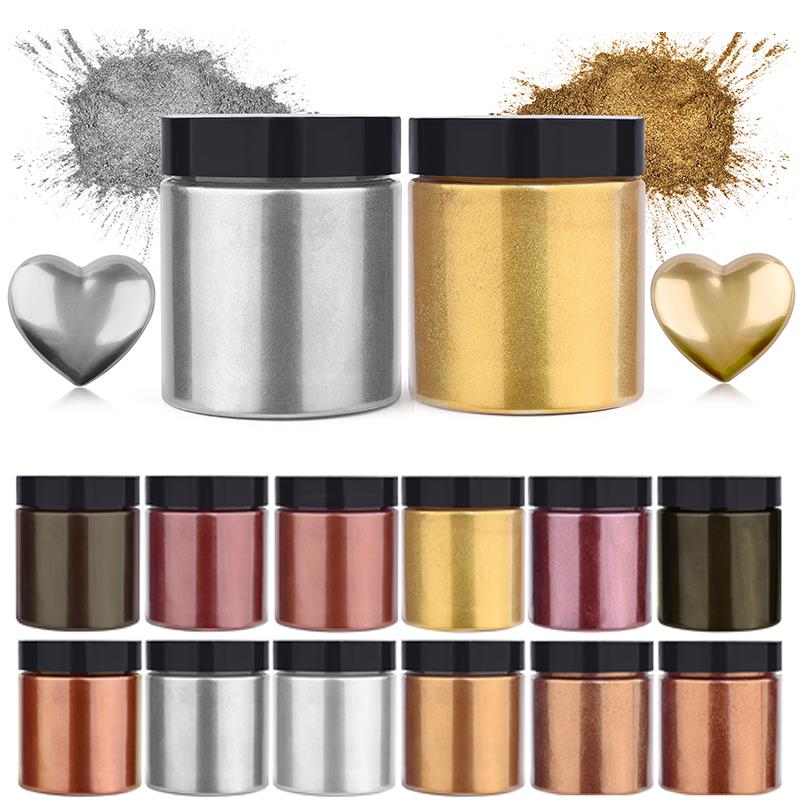 50g Shimmer Metallic Gold Silv - đánh giá và giá Resin Pigment Set