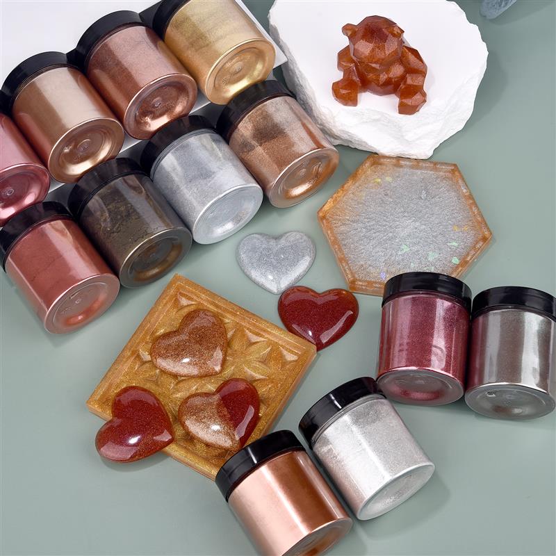 50g Shimmer Metallic Gold Silv - đánh giá và giá Resin Pigment Set