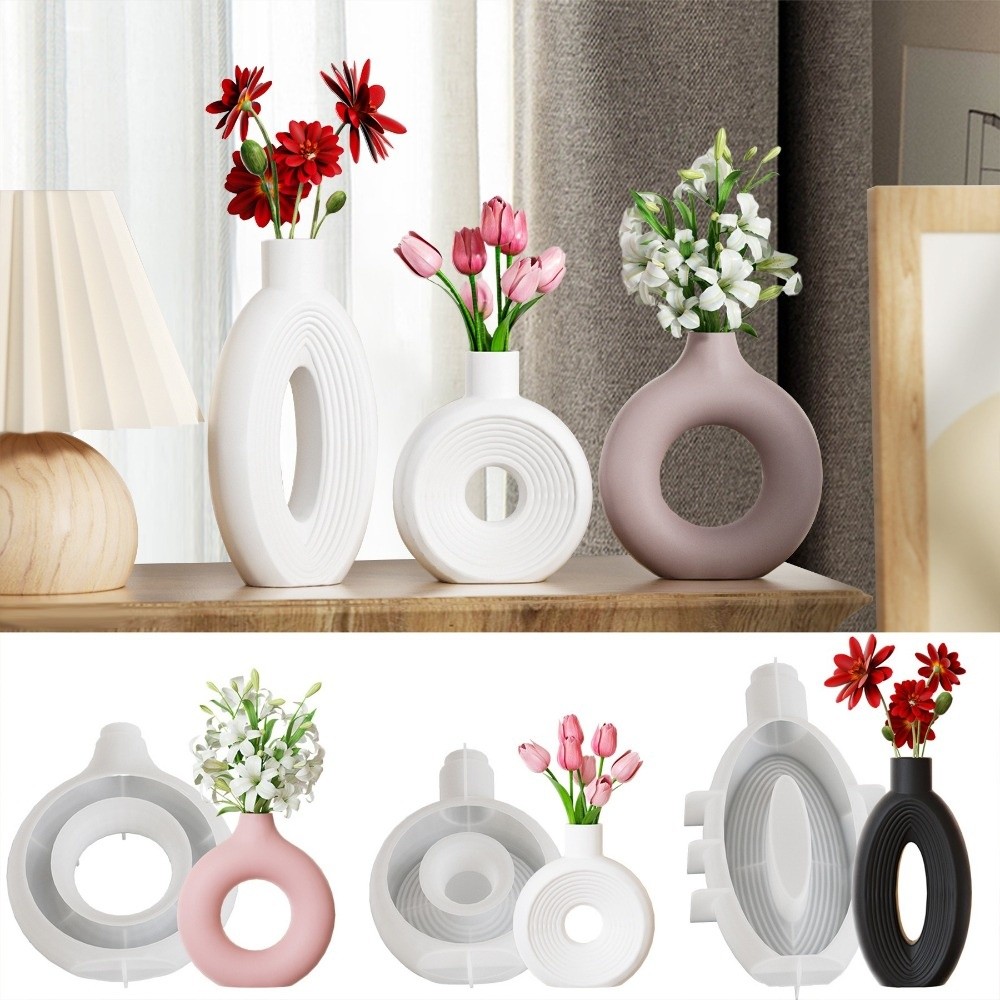 Oval Stripe Silicone Vase Mold - đánh giá và giá Resin Craft Workshop