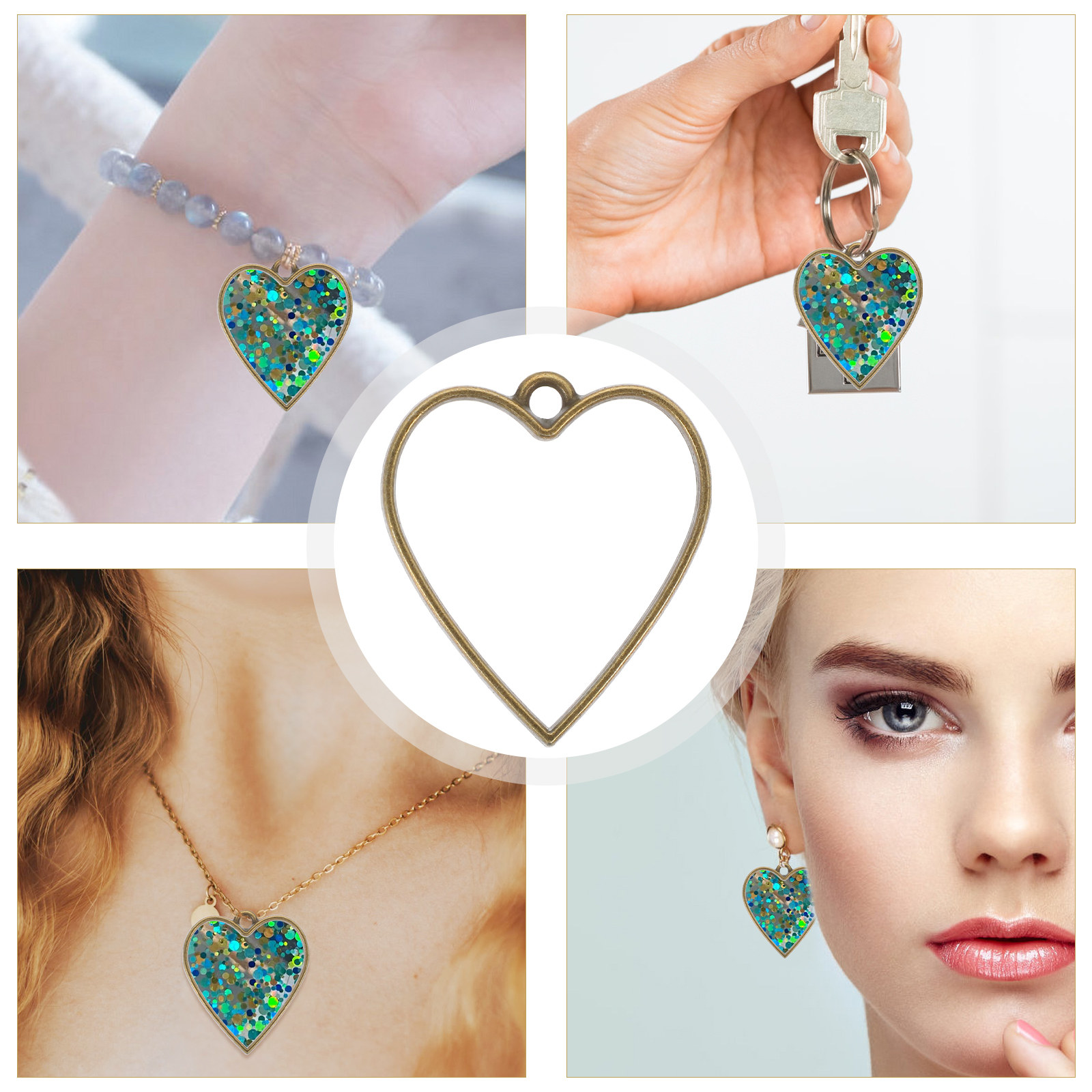 50Pcs DIY Resin Jewelry Bezels - đánh giá và giá Bezels Set Pendant