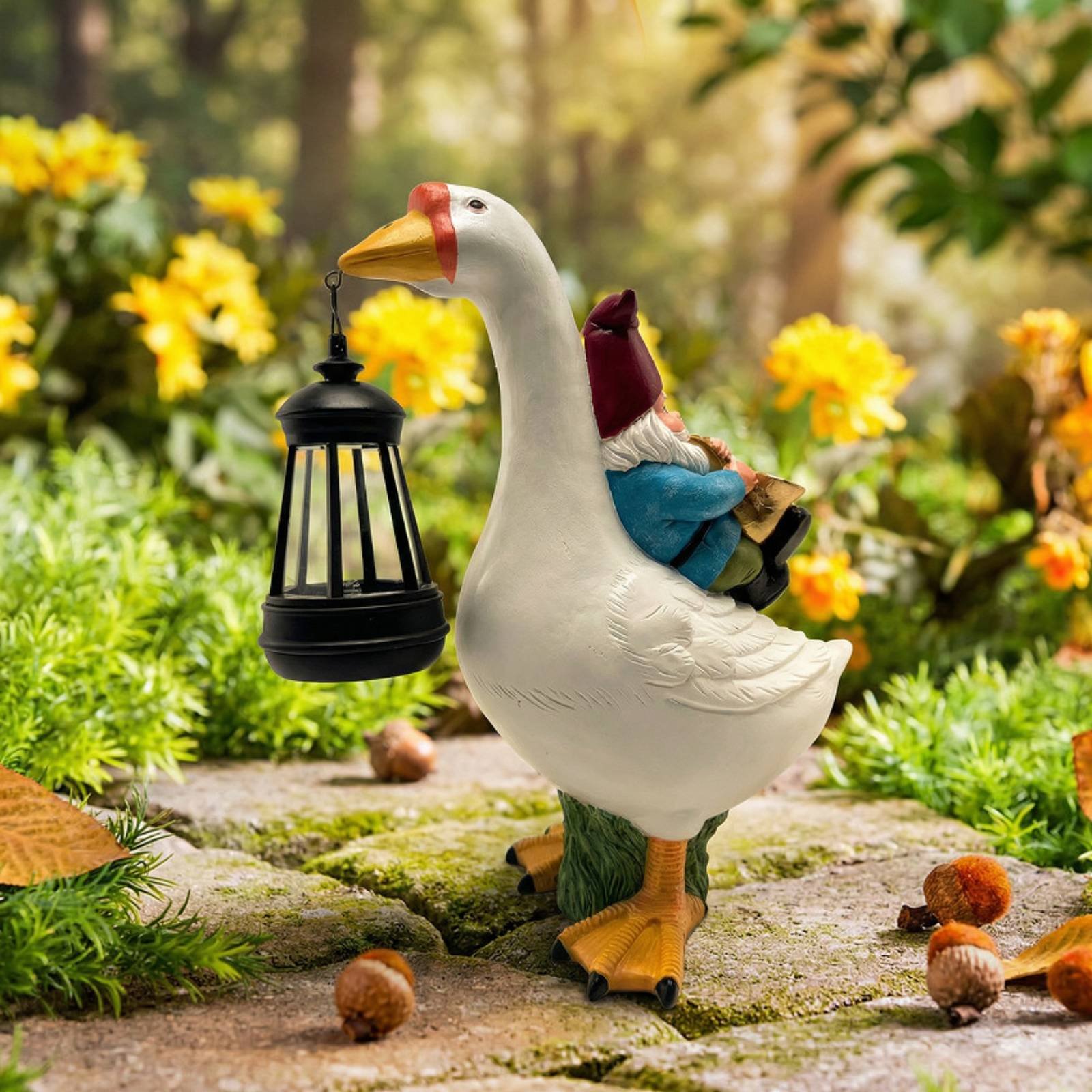 Gnome Riding Goose Statue Weat - đánh giá và giá Crafting Resin