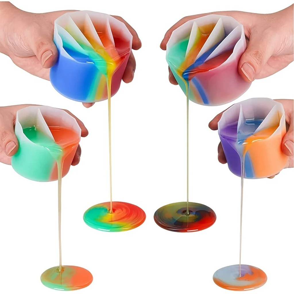 Color Mixing Split Cup For Pou - đánh giá và giá Mixing Cup Silicone
