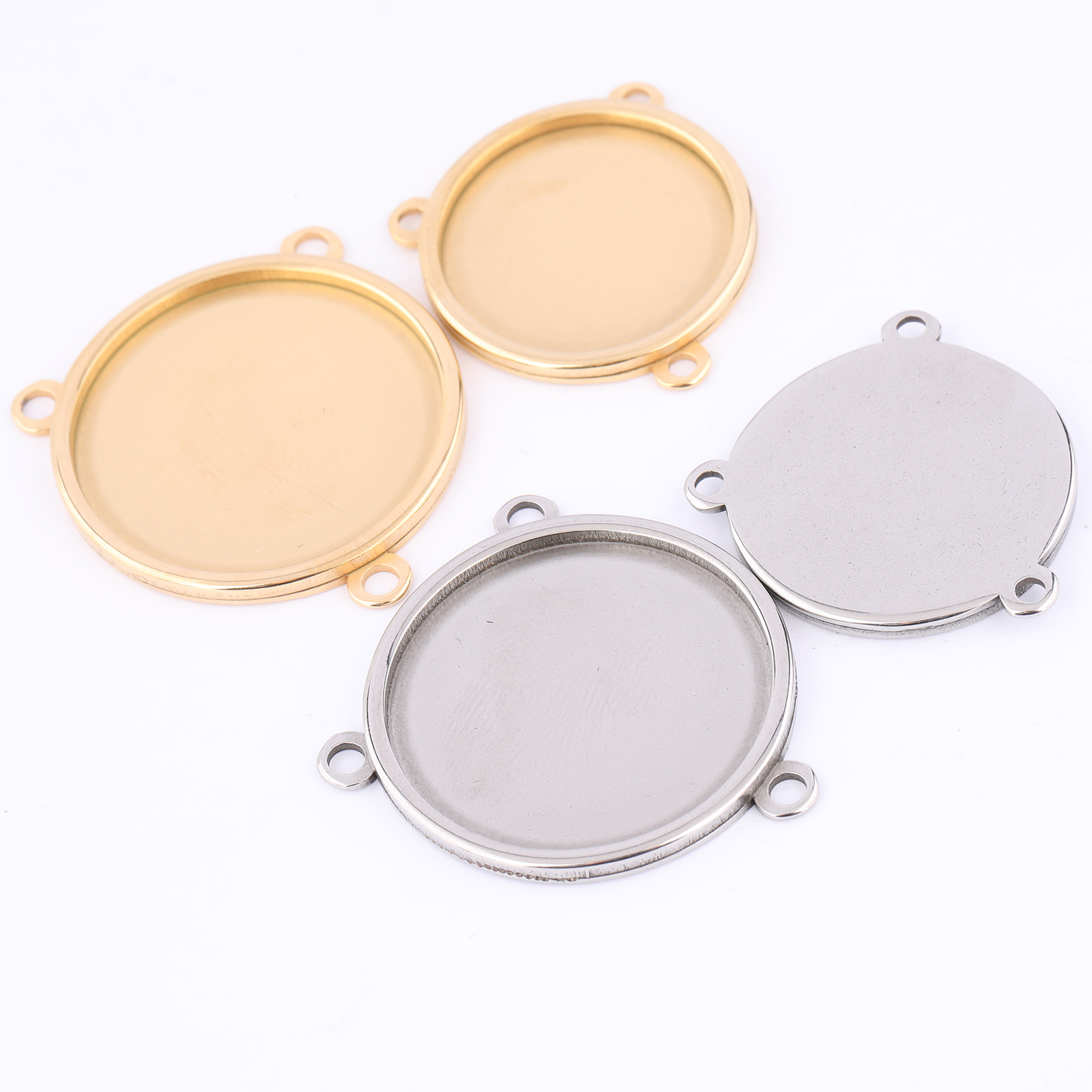 5pcs Stainless Steel Gold Plat - đánh giá và giá Bezels Set Pendant