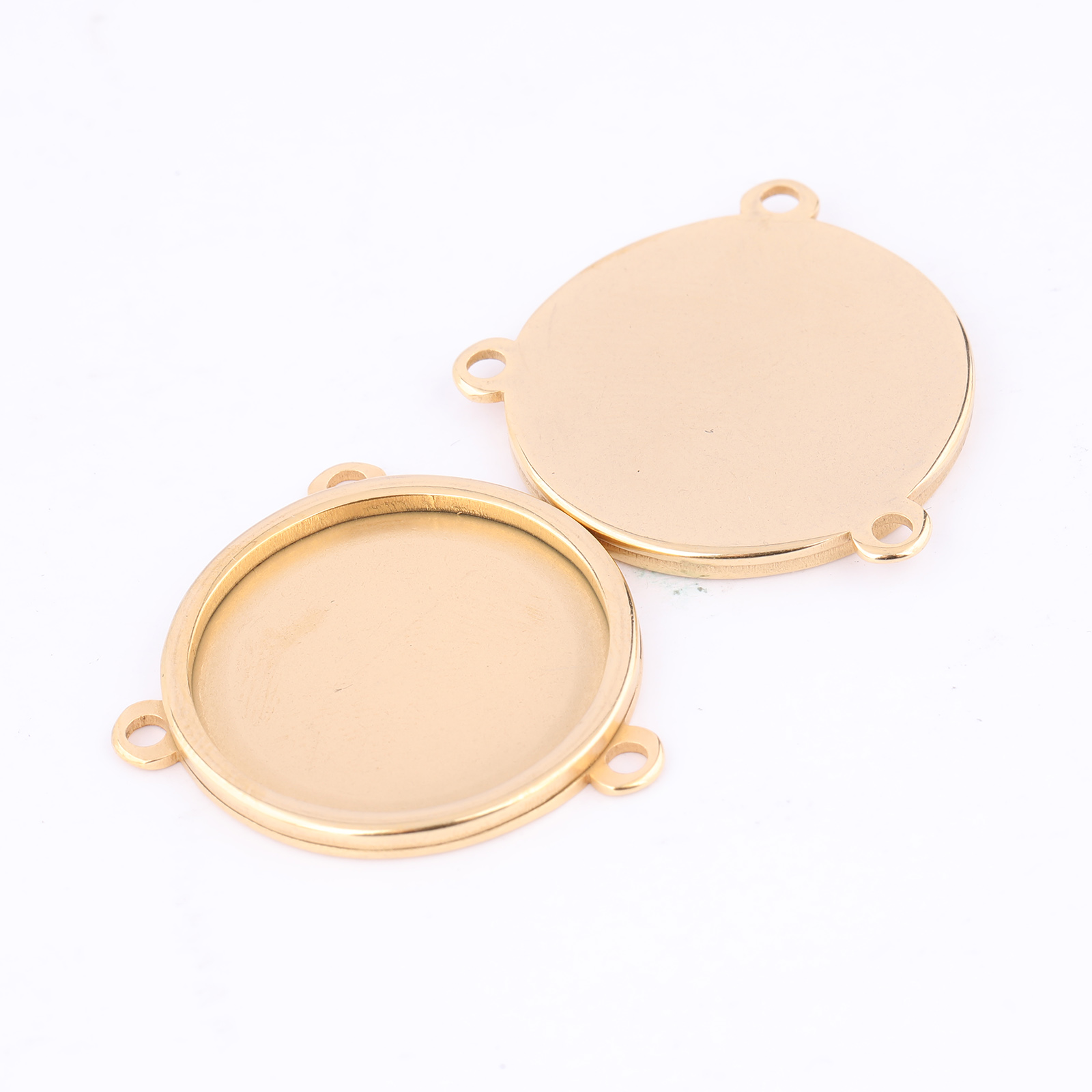 5pcs Stainless Steel Gold Plat - đánh giá và giá Bezels Set Pendant